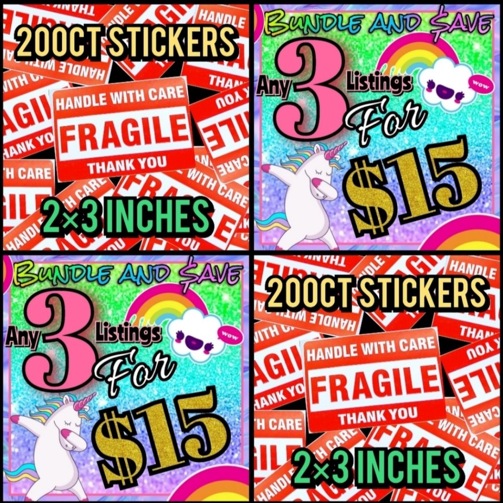 Fragile stickers (200ct)